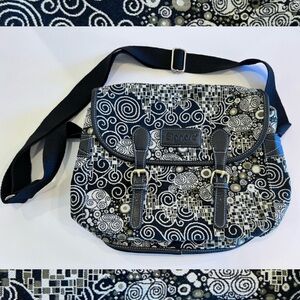 Signare tapestry messenger/satchel Gustav Klimt swirl and geometric pattern